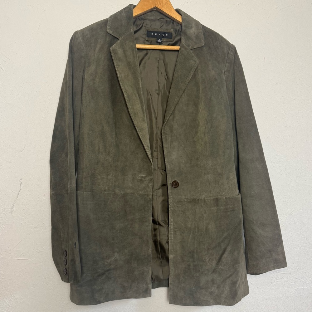 REVUE Genuine Forrest‎ Green Soft Suede Leather Jacket